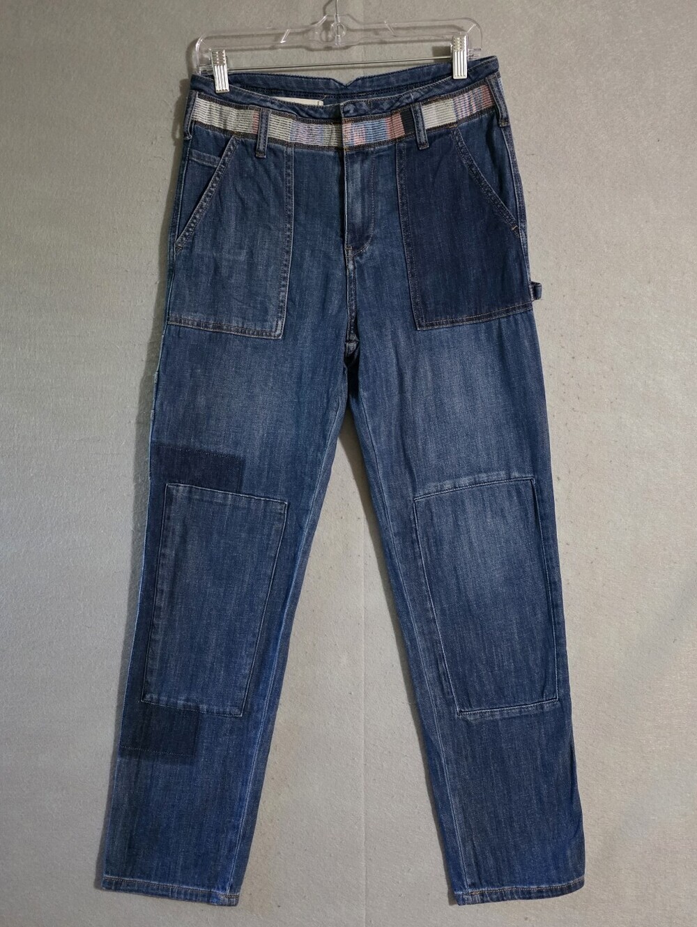 Pilcro And The Letterpress Anthropologie Patchwork Carpenter Jeans Size 28